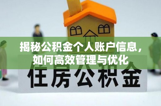 裕民揭秘公积金个人账户信息，如何高效管理与优化