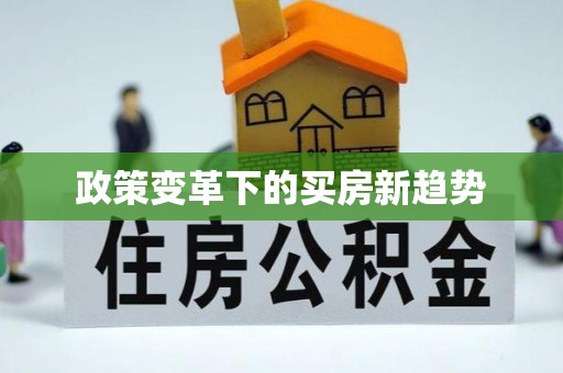 裕民政策变革下的买房新趋势