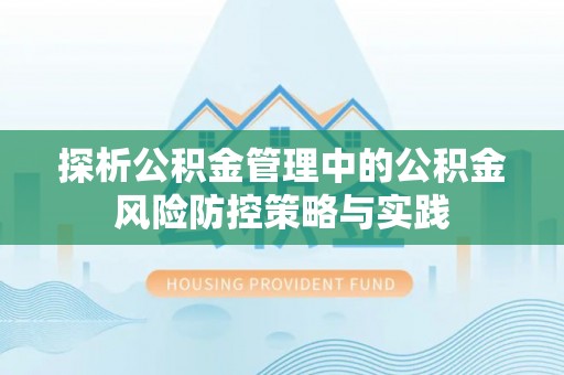 裕民探析公积金管理中的公积金风险防控策略与实践